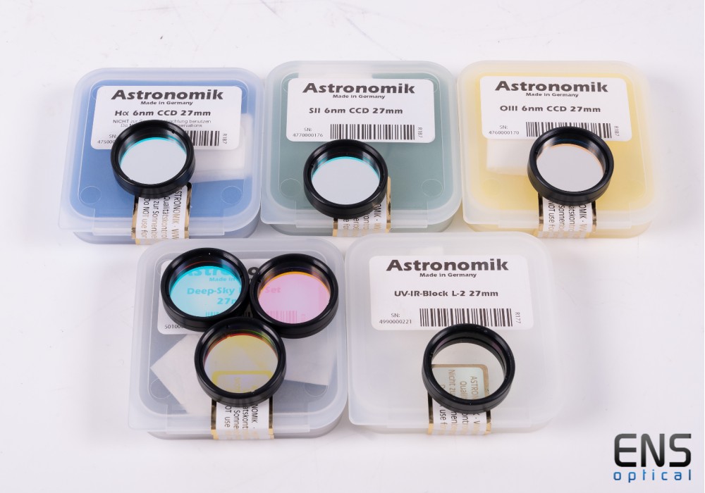 Astronomik 27mm Unmounted Deep Sky LRGBHOS 6nm CCD Filters + 1.25" Cells