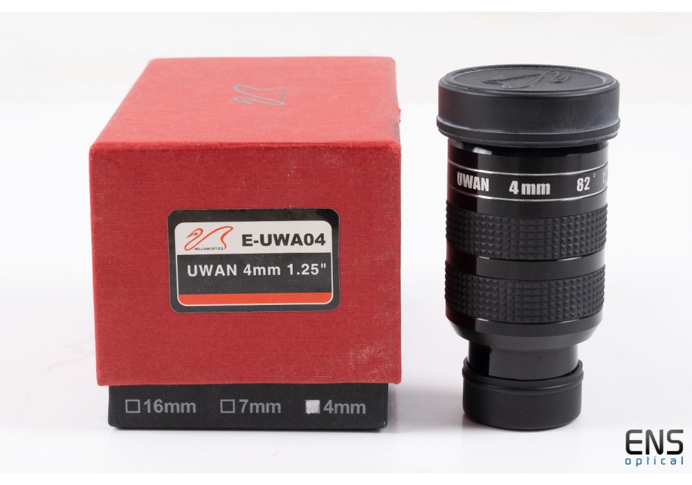 William Optics 4mm 1.25" UWAN Eyepiece 82º Ultra Wide Angle Boxed