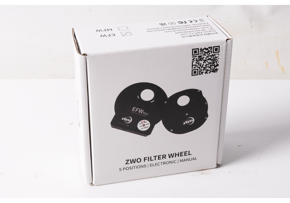 ZWO EFW Mini 5 Position Electronic Filter Wheel 1.25" - Open box