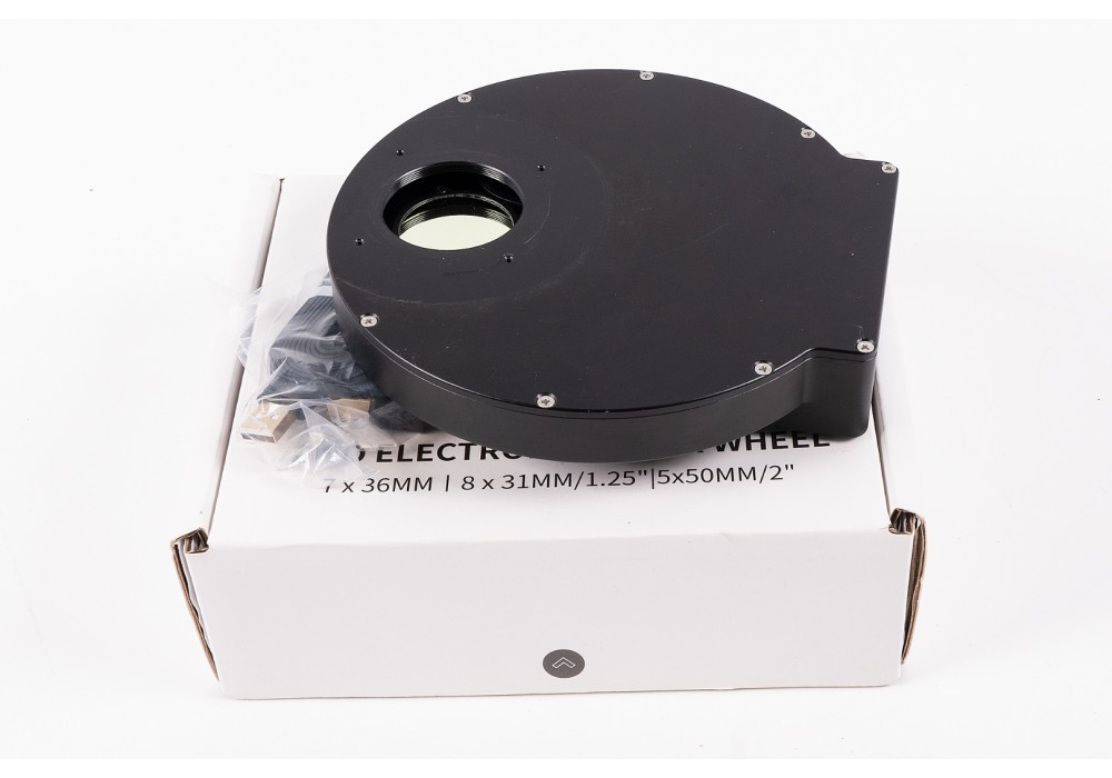 ZWO 7 Position 36mm Filter Wheel MK2 & ZWO LRGBHOS 36mm Filter Set