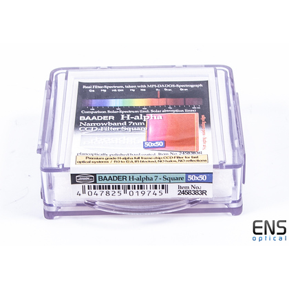 Baader 50mm Square HA 7nm Narrowband Imaging Filter - New Sealed