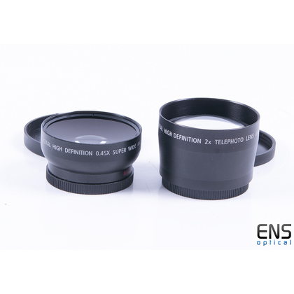 Digital High Definition 0.45x and 2x Lens Set - Wide angle and Telephoto