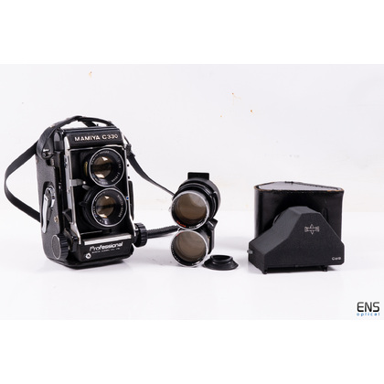 Mamiya C330 Professional TLR Film Camera - 80mm Bluedot & 180mm Lens & CDS Prism